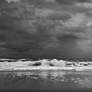 Bw Stormy Seascape Poster