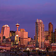 Calgary Skyline At Dawn With City Poster