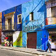 Calm And Colorful Street In Puebla Poster