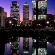 Canary Wharf At Night Poster