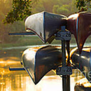 Canoes At Sunrise Poster