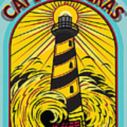 Surfing Cape Hatteras North Carolina Atlantic Ocean Poster