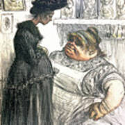 Caricature Of An Abortionist With A Pregnant Woman Poster