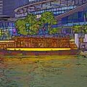 Cartoon - Colorful River Cruise Boat In Singapore Poster