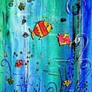 Tropical Fish Paintings- Ideal For Shower Curtains Or Bathrooms Poster