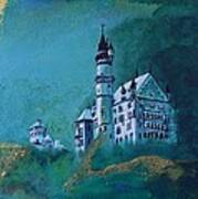 Castle Neuschwanstein In Blue Poster