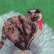 Cat On Christmas Tree Poster