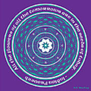 Celtic Lotus Mandala In Teal And Purple Poster