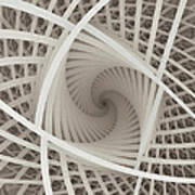 Centered White Spiral-fractal Art Poster
