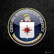 Central Intelligence Agency - C I A Emblem On Black Velvet Poster