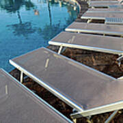 Chairs Around Hotel Pool Poster