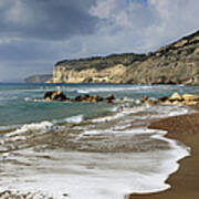 Chalk Cliff Coastline Kourion Cyprus Poster