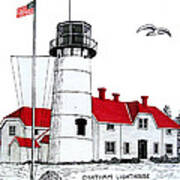 Chatham Lighthouse Drawing Poster