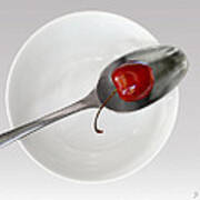 Cherry Spoon And Bowl Poster