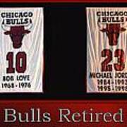 Chicago Bulls Retired Jerseys Banners Zip Pouch