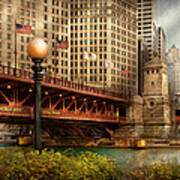 Chicago Il - Dusable Bridge Built In 1920 Poster