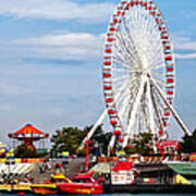 Chicago Il - Ferris Wheel At Navy Pier Poster