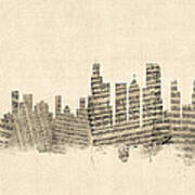 Chicago Illinois Skyline Sheet Music Cityscape Poster