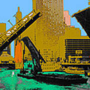 Chicago Pop Art 66 - Downtown Draw Bridges Poster