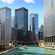 Chicago River And Cityscape Poster