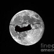 Chinook Moon B And W Poster