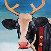 Christmas Cow Poster