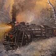 Christmas Train In Wisconsin Poster