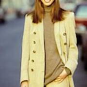 Christy Turlington Wearing A Brown Coat Poster