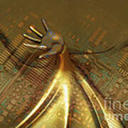 Circuit Board Gold Hand Poster