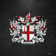 City Of London - Coat Of Arms Over Black Leather Poster
