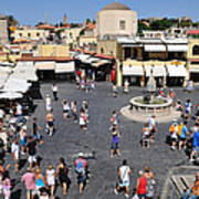 Ippokratous Square At The City Of Rhodes Poster