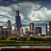 Cityscape Of Downtown Chicago Poster