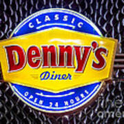 Classic Dennys Diner Sign Poster