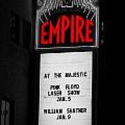 Classic Empire Theater Illuminated Marquee Sign With Pink Floyd And William Shatner Color Splash Poster