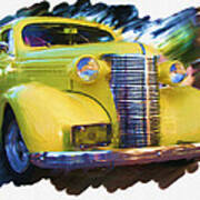 Classic Yellow Car Poster