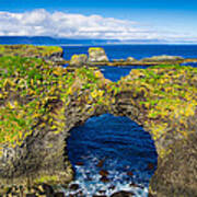 Cliffs And Blue Water Of The Ocean Arnarstapi Snaefellsnes Iceland Poster
