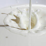 Close-up Of Milk Being Poured Poster