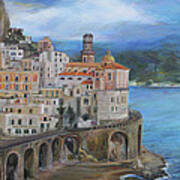 Clouds Over The Amalfi Coast Poster