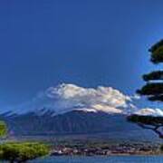 Clouds Upon Mt Fuji Poster