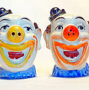 Vintage Clown Salt And Pepper Shakers Poster