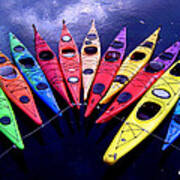 Clustered Kayaks Poster