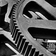Cogwheels In Black And White Poster