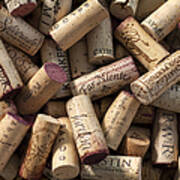 Collection Of Fine Wine Corks Poster