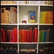 #color #colour #books #bookshelf #red Poster