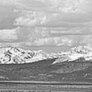 Colorado Front Range Rocky Mountain Agriculture Panorama Bw Poster