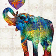 Colorful Elephant Art - Elovephant - By Sharon Cummings Poster