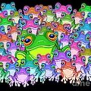 Colorful Froggy Family Poster