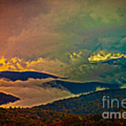 Colorful Morning On Skyline Drive Poster