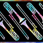 Colorwashed Trombones Poster