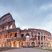 Colosseum At Sunrise Rome Italy Poster